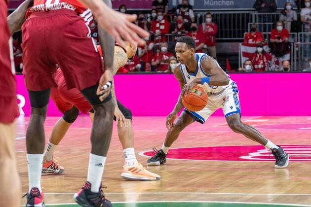 Brancou Badio 8 Fraport Skyliner , FC Bayern Basketball vs Fraport Skyliners, easyCredit BBL, 13 02 2022 Munich Bavaria Germany Copyright: xkolbert-press UlrichxGamelx