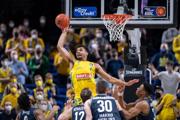 Basketball Berlin 13 02 2022 season 2021 2022 easyCredit BBL 1 Bundesliga Alba Berlin HAKRO Merlins Crailsheim Oscar Da Silva Alba Berlin, No 01