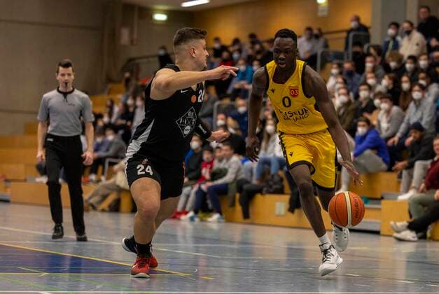 Bakary Dibba (SV 03 Tigers Tuebingen, 0)¨¨SV 03 Tigers Tuebingen vs. TSG Reutlingen Ravens, 1. Regionalliga, 1. Regionalliga Suedwest, 15. Spieltag, Spielzeit 2021 2022, 13.02.2022, ¨¨ SV 03 Tigers Tuebingen - TSG Reutlingen Ravens, 1. Regionalliga, 1. Regionalliga Suedwest, 15. Spieltag, Spielzeit 2021 2022, 13.02.2022 Tuebingen Copyright: xDennisxDuddek xEibnerxPressefotox EP_DDK