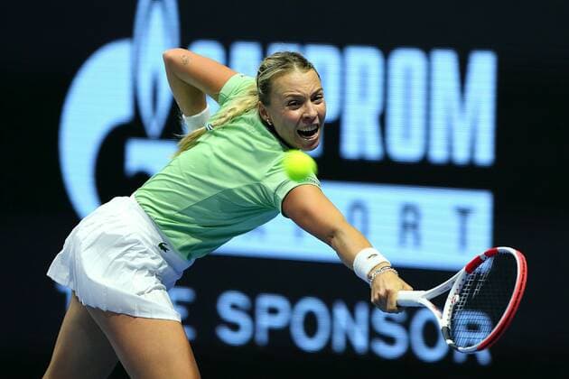 The Russian Federation. Saint Petersburg. Sibur Arena. Tennis. St. Petersburg Ladies Trophy 2022. Final Maria Sakkari vs Anette Kontaveit AlexanderxKulebyakin