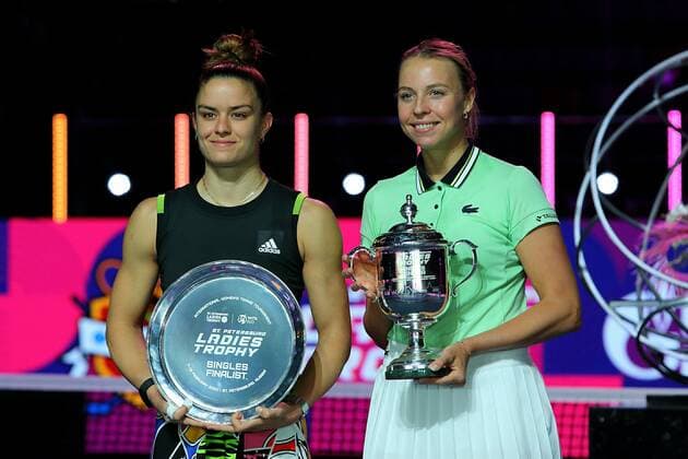 The Russian Federation. Saint Petersburg. Sibur Arena. Tennis. St. Petersburg Ladies Trophy 2022. Final Maria Sakkari vs Anette Kontaveit AlexanderxKulebyakin