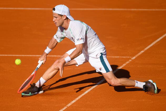 February 13, 2022, Buenos Aires, Argentina: Diego Schwartzman of Argentina hits a backhand during the Men s Singles Final match against Casper Ruud of Norway at Buenos Aires Lawn Tennis Club. Buenos Aires Argentina - ZUMAs197 20220213_zaa_s197_264 Copyright: xManuelxCortinax