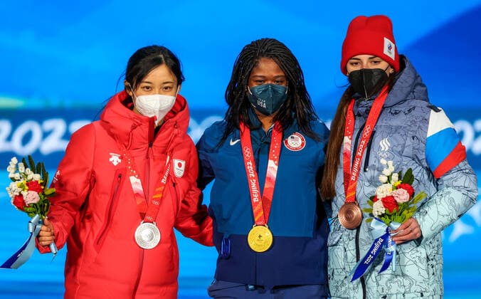 BEIJING 2022, Speed Skating, 500m Women, Award Ceremony