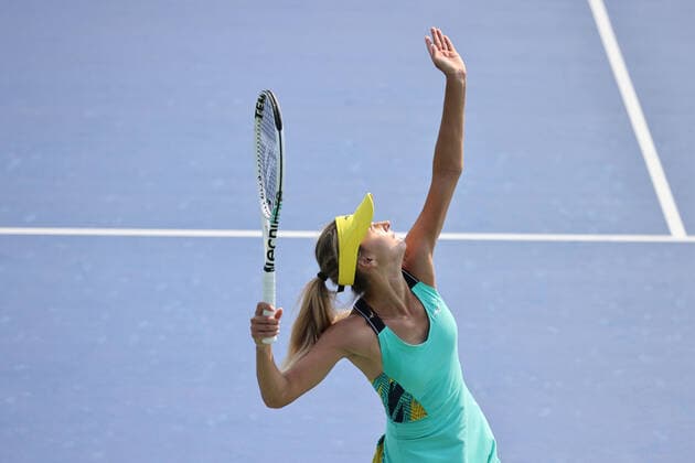 Maryna Zanevska, BEL, during qualifying round of 2022 Dubai Championships in Dubai, 14 02 2022