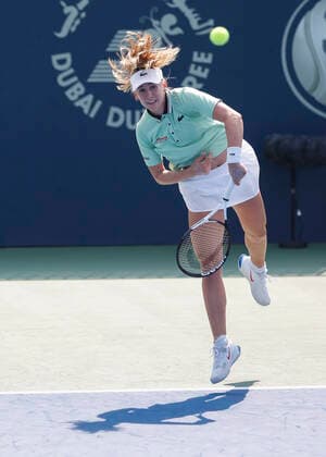 Jil Teichmann Tennis Dubai Tennis Championships 2022 WTA Dubai Duty Free Tennis Stadium Dubai United Arab Emirates 14 February 2022 Copyright: xJuergenxHasenkopfx