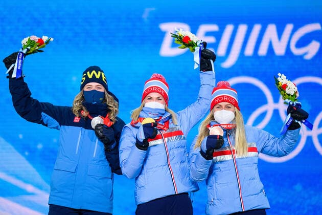 BEIJING 2022, Biathlon, 10km pursuit women, award ceremony