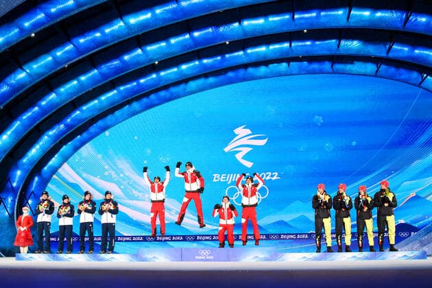 BEIJING 2022, ski jumping, men large hill, team jumping, award ceremony