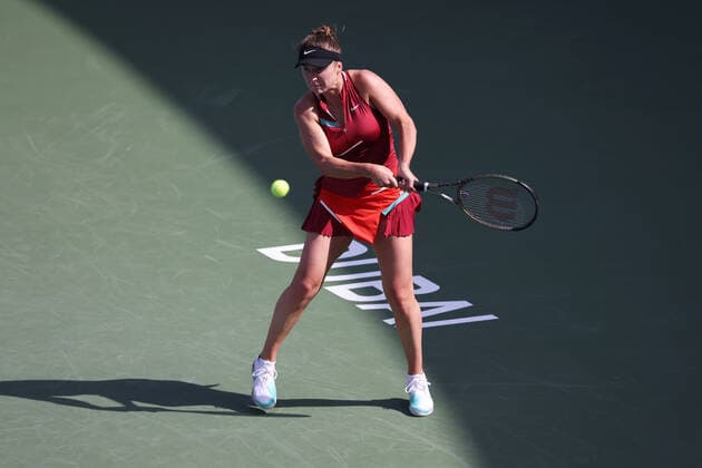 Elina Svitolina, UKR, during first round of 2022 Dubai Championships in Dubai, 15 02 2022