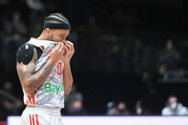 Nick Weiler Babb FC Bayern Muenchen basketball frustrated, Niners Chemnitz vs FC Bayern Muenchen basketball, easycredit basketball Bundesliga, 15 02 2022 Niners Chemnitz vs FC Bayern Muenchen basketball, easycredit basketball Bundesliga, 15 02 2022 Chemnitz Copyright: xBertxHarzer xEibner-xPressefotox