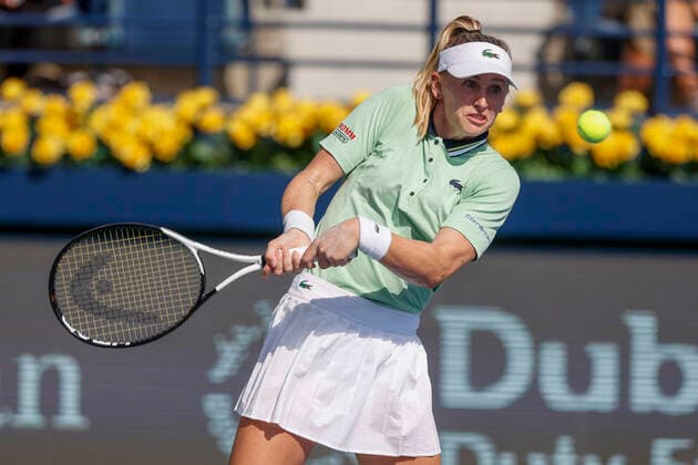 Jil Teichmann Tennis Dubai Tennis Championships 2022 WTA Dubai Duty Free Tennis Stadium Dubai United Arab Emirates 16 February 2022 Copyright: xJuergenxHasenkopfx