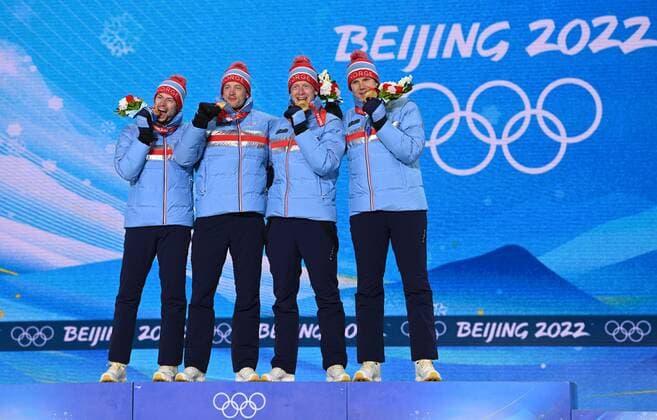 BEIJING 2022, Biathlon, 4x7.5km Relay Men, Award Ceremony