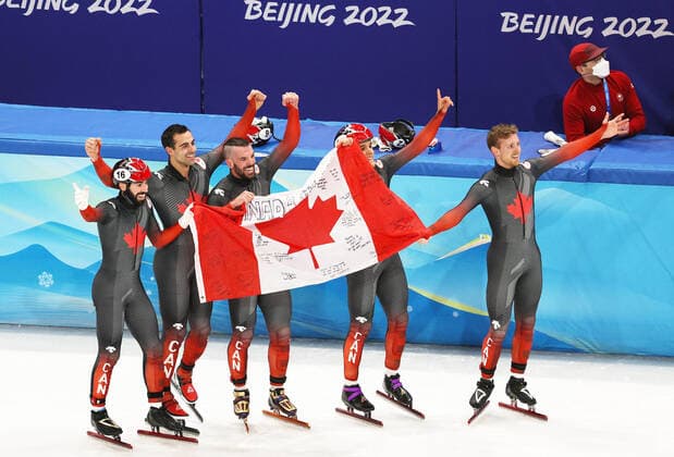 BEIJING 2022, Short Track, 5000m Men, Olympic Champion Canada