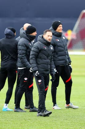 Europa League RB Leipzig training 16 12 2022 Leipzig, 16 02 2022, RBL training center, Europa League , RB Leipzig final training the day before RBL v Real San Sebastian , Pictured is coach Domenico Tedesco center, RB Leipzig , Picture Point