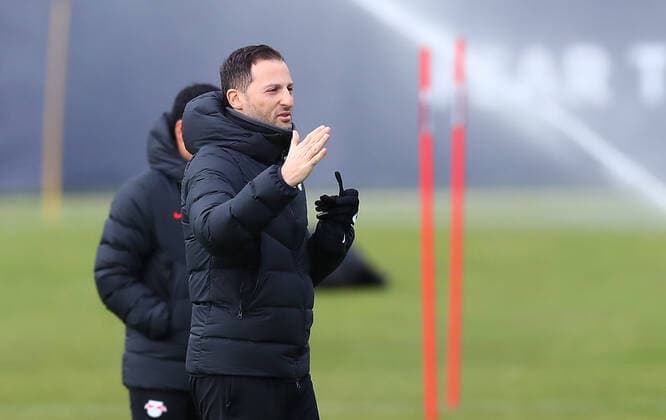 Europa League RB Leipzig training 16 12 2022 Leipzig, 16 02 2022, RBL training center, Europa League , RB Leipzig final training the day before RBL v Real San Sebastian , In the picture coach Domenico Tedesco RB Leipzig , Picture Point