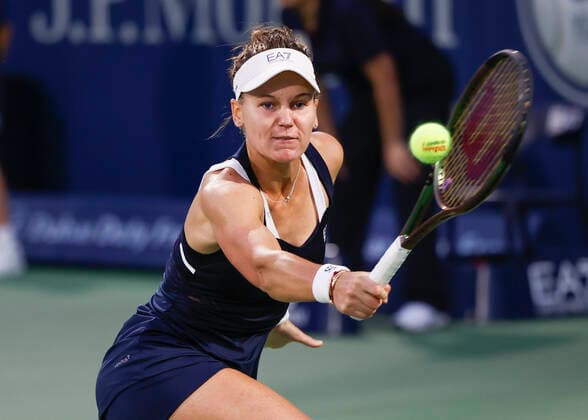 Veronika Kudermetova Tennis Dubai Tennis Championships 2022 WTA Dubai Duty Free Tennis Stadium Dubai United Arab Emirates 16 February 2022 Copyright: xJuergenxHasenkopfx