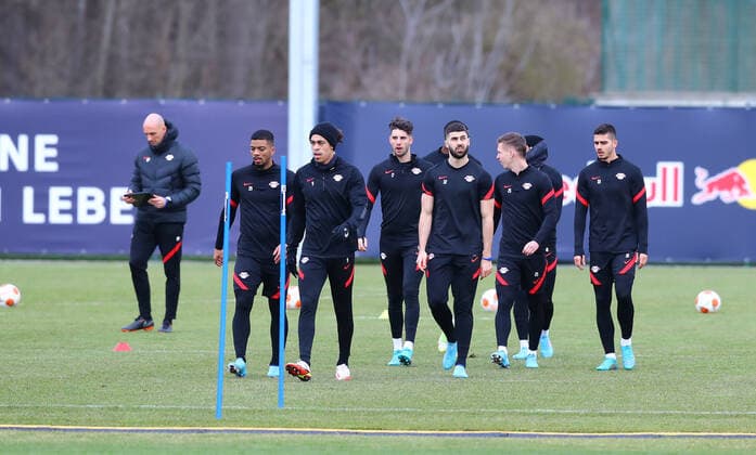 Europa League RB Leipzig training 16 12 2022 Leipzig, 16 02 2022, RBL training center, Europa League , RB Leipzig final training the day before RBL v Real San Sebastian , In the picture players of RB Leipzig , Picture Point