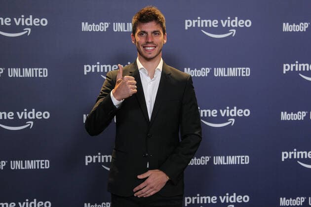 February 16, 2022, MADRID, MADRID, SPAIN: Joan Mir, MotoGP rider, attends during the photocall of the premiere of the MotoGP Unlimited film celebrated at Cine Capitol Gran VoÂ­a on February 16, 2022, in Madrid, Spain. MADRID SPAIN - ZUMAa181 20220216_zaa_a181_143 Copyright: xIrinaxR.xHipolitox