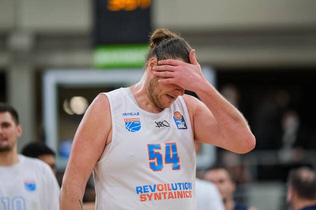 John Bryant Syntainics MBC, 54 enttaeuschung sad down, MLP Academics Heidelberg vs Syntainics MBC, basketball, easyCredit Bundesliga, 22 Spieltag, Saison 2021 2022, 16 02 2022, MLP Academics Heidelberg vs Syntainics MBC, basketball, easyCredit Bundesliga, 22 Spieltag, Saison 2021 2022, 16 02 2022, Heidelberg Copyright: xEibner-Pressefotox EP_EER