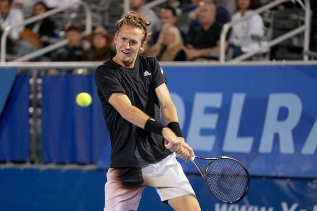 February 16, 2022, Delray Beach, Florida, United States: February, 16 - Delray Beach: Sebastian Korda(USA) in action here defeats Andrea Seppi(ITA) 75 63 at the 2022 Delray Beach Open by Vitacost.com. Delray Beach United States - ZUMApa3_ 0151113745st Copyright: xAndrewxPatronx