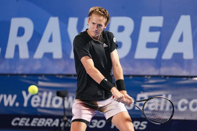February 16, 2022, Delray Beach, Florida, United States: February, 16 - Delray Beach: Sebastian Korda(USA) in action here defeats Andrea Seppi(ITA) 75 63 at the 2022 Delray Beach Open by Vitacost.com. Delray Beach United States - ZUMApa3_ 0151114243st Copyright: xAndrewxPatronx