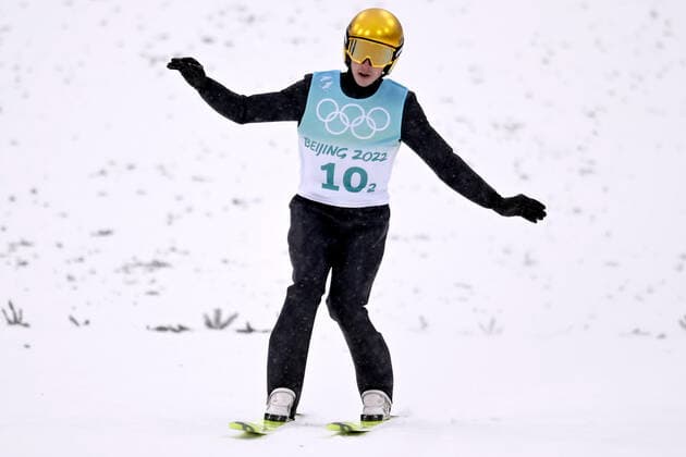 FRENZEL Eric Team GER Nordische Kombination Mannschaft Team Springen am Donnerstag den 17.02.2022 Ski jumping, Skispringen, Ski, nordisch Center in Zhangjiakon Olympische Winterspiele 2022 in Peking China *** FRENZEL Eric Team GER Nordic Combined Team Jumping on Thursday the 17 02 2022 Ski Jumping Center in Zhangjiakon Olympic Winter Games 2022 in Beijing China