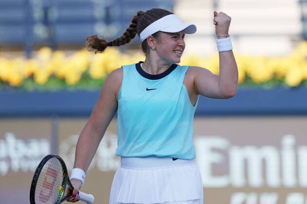 Jelena Ostapenko, LAT, during quarter finals of 2022 Dubai Championships in Dubai, 17 02 2022