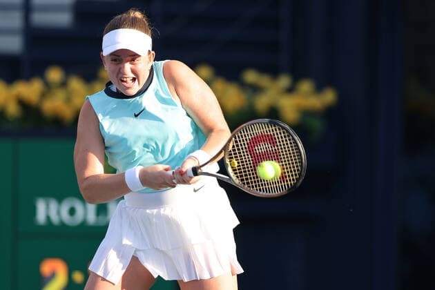 Jelena Ostapenko, LAT, during quarter finals of 2022 Dubai Championships in Dubai, 17 02 2022