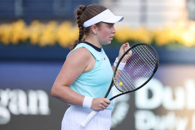 Jelena Ostapenko, LAT, during quarter finals of 2022 Dubai Championships in Dubai, 17 02 2022