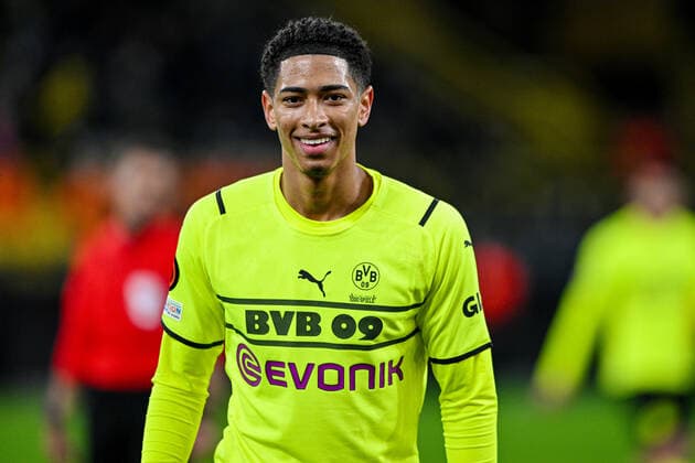 Europa League, Play Off Borussia Dortmund Glasgow Rangers 17 02 2022 at Signal Iduna Park in Dortmund Dortmund s Jude Bellingham laughter, joy, Copyright: xChristopherxNeundorfx