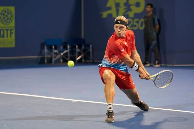 Doha, 17.02.2022 TENNIS MEN TOURNAMENT ATP, Tennis Herren 250 DOHA QATAR EXXONMOBIL OPEN NZ Alejandro Davidovich Fokina FOT. Dominik Buszek 400mm NEWSPIX.PL --- Newspix.pl  22-02-170141.jpeg