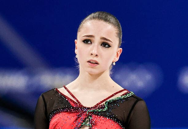 BEIJING, CHINA - FEBRUARY 17, 2022: Figure skater Kamila Valiyeva of Team ROC performs in the women s free skating programme at the Capital Indoor Stadium at the 2022 Winter Olympic Games, Olympische Spiele, Olympia, OS Sergei Bobylev TASS  TS123EFC