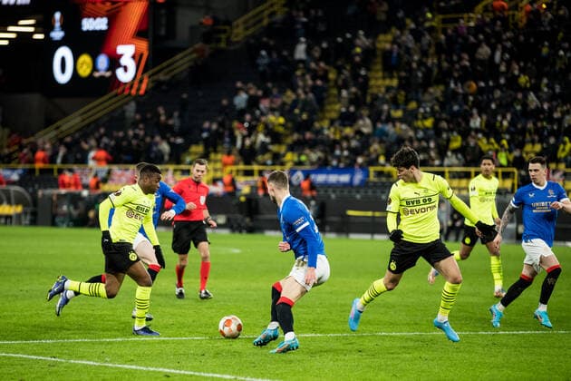 UEFA Europa League, Borussia Dortmund Rangers FC 17 02 2022 Youssoufa Moukoko Borussia Dortmund, 18 puts forward to 1 3 UEFA Europa League, Borussia Dortmund Rangers FC, Dortmund, SIGNAL IDUNA PARK REGULATES PROHIBIT ANY USE OF PHOTOGRAPHS AS IMAGE SEQUENCES AND OR QUASI VIDEO Copyright: xBEAUTIFULxSPORTS Wunderlx