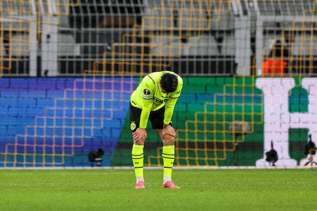 17 02 2022, football, 2021 2022 season, UEFA Europa League, play offs, Borussia Dortmund Glasgow Rangers, Mahmoud Dahoud Borussia Dortmund photo Dennis Ewert RHR FOTO Dortmund Signal Iduna Park NRW Germany xRHR FOTO DEx
