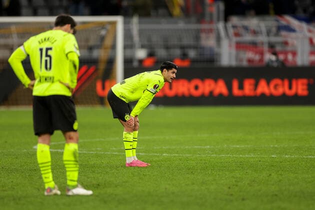 17 02 2022, football, 2021 2022 season, UEFA Europa League, play offs, Borussia Dortmund Glasgow Rangers, Mahmoud Dahoud Borussia Dortmund photo Dennis Ewert RHR FOTO Dortmund Signal Iduna Park NRW Germany xRHR FOTO DEx