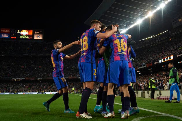 FC Barcelona, Barca v SSC Napoli: Knockout Round Play-Off Leg One - UEFA Europa League Ferran Torres of Barcelona celebrates after scoring his sides first goal during the UEFA Europa League Knockout Round Play-Off Leg One match between FC Barcelona and SSC Napoli at Camp Nou on February 17, 2022 in Barcelona, Spain. Barcelona Spain  Copyright: xJosexBretonx originalFilename:breton-fcbarcel220217_npkvF.jpg