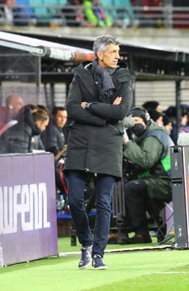 RB Leipzig San Sebastian 17 02 2022 Leipzig, 17 02 2022, Red Bull Arena, Football, UEFA Europa League, Play Off Round , RB Leipzig GER vs Real Sociedad San Sebastian ESP , In picture coach Imanol Alguacil Real San Sebastian , UEFA regulations prohibit any use of photographs as image sequences and or quasi video , Picture Point
