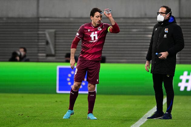 Mikel Oyarzabal 10 San Sebastian , RB Leipzig vs Real Sociedad, Europa League, PLayoff first leg, 17 02 2022 Copyright: xkolbert-press MarcxNiemeyerx