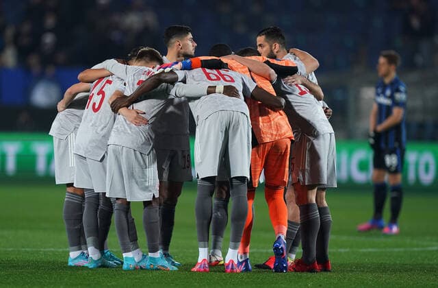 Photo Spada LaPresse February 17 , 2022 - Bergamo ,Italy Soccer Atalanta vs Olympiacos - Europa League 2021 2022 In the photo : the team Olympiacos  Copyright: xSpada LaPressex