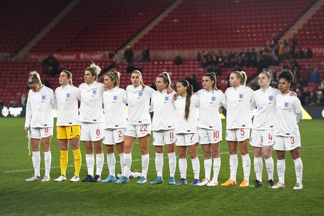 Mandatory Credit: Photo by Richard Lee Shutterstock (12809684p) England Women team England Women v Canada Women, Arnold Clark Cup 2022, Football, Riverside Stadium, Middlesbrough, UK - 17 Feb 2022 EDITORIAL USE ONLY No use with unauthorised audio, video, data, fixture lists, club league logos or live services. Online in-match use limited to 120 images, no video emulation. No use in betting, games or single club league player publications. England Women v Canada Women, Arnold Clark Cup 2022, Football, Riverside Stadium, Middlesbrough, UK - 17 Feb 2022 EDITORIAL USE ONLY No use with unauthorised audio, video, data, fixture lists, club league logos or live services. Online in-match use limited to 120 images, no video emulation. No use in betting, games or single club league player publications. Copyright: xRichardxLee Shutterstockx 12809684p