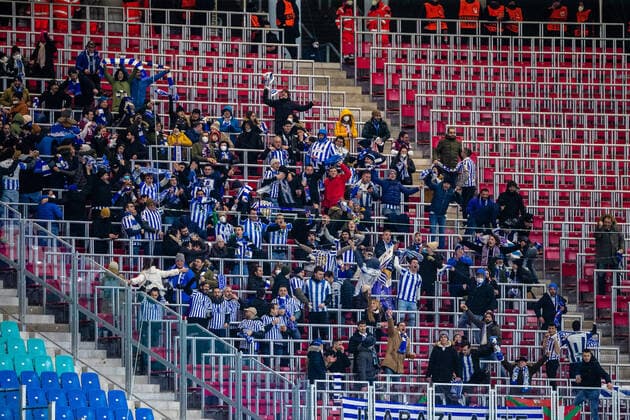 FB EL RB Leipzig Real Sociedad during the knockout rounds play off season 2021 2022 in the Europa League men between RB Leipzig and Real Sociedad San Sebastian at Red Bull Arena on 17 February 2022 in Leipzig, Saxony, Germany