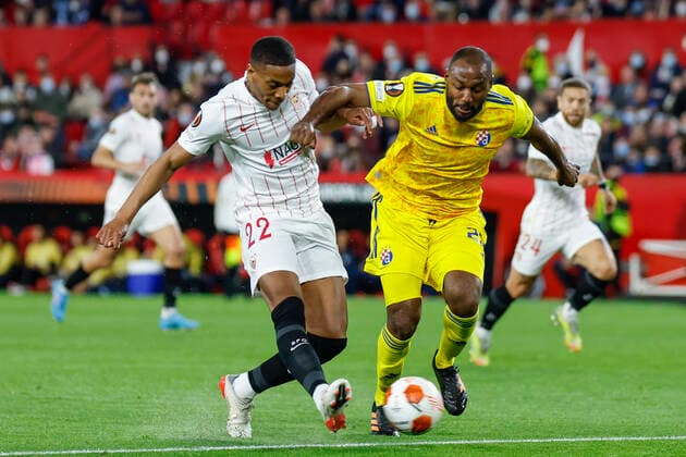 February 17, 2022, Seville, Seville, Spain: Anthony Martial of Sevilla CF in action during the UEFA Europa League match between Sevilla FC and GNK Dinamo Zagreb at Ramon Sanchez Pizjuan on Febraury 17, 2022 in Seville, Spain. Seville Spain - ZUMAd159 0151220584st Copyright: xJosexLuisxContrerasx