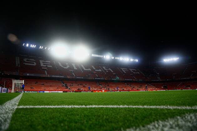 Mandatory Credit: Photo by Pressinphoto Shutterstock (12811851d) Ramon Sanchez Pizjuan stadium Sevilla FC v Dinamo Zagreb, UEFA Europa League 2021-2022, round of 16, first leg. Football, Sanchez Pizjuan Stadium, Sevillaa, Spain - 7 Feb 2021 Editorial use only Sevilla FC v Dinamo Zagreb, UEFA Europa League 2021-2022, round of 16, first leg. Football, Sanchez Pizjuan Stadium, Sevillaa, Spain - 7 Feb 2021 Editorial use only Copyright: xPressinphoto Shutterstockx 12811851d