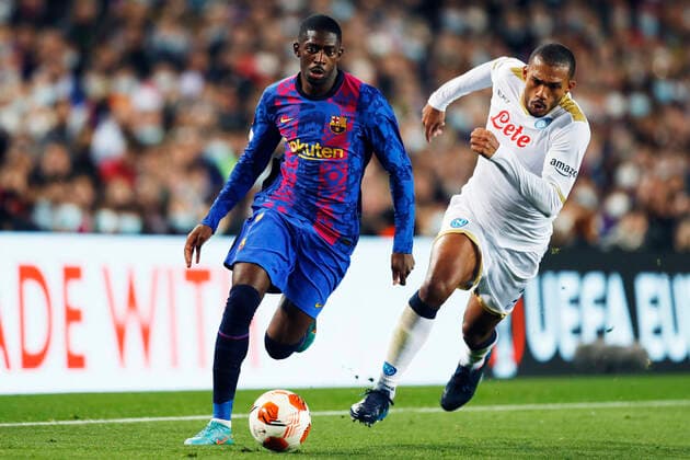 Ousmane Dembele (Barcelona), FEBRUARY 17, 2022 - Football Soccer : UEFA Europa League Play-off 1st leg match between FC Barcelona, Barca 1-1 Napoli at the Camp Nou stadium in Barcelona, Spain. Noxthirdxpartyxsales  (181034864)