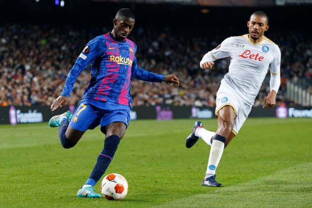 Ousmane Dembele (Barcelona), FEBRUARY 17, 2022 - Football Soccer : UEFA Europa League Play-off 1st leg match between FC Barcelona, Barca 1-1 Napoli at the Camp Nou stadium in Barcelona, Spain. Noxthirdxpartyxsales  (181034872)