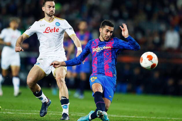 Ferran Torres (Barcelona), FEBRUARY 17, 2022 - Football Soccer : UEFA Europa League Play-off 1st leg match between FC Barcelona, Barca 1-1 Napoli at the Camp Nou stadium in Barcelona, Spain. Noxthirdxpartyxsales  (181034882)