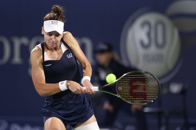 Veronika Kudermetova, RUS, during quarter finals of 2022 Dubai Championships in Dubai, 17 02 2022
