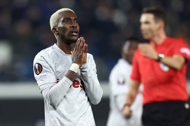 Atalanta v Olympiacos: Knockout Round Play-Offs Leg One - UEFA Europa League Henry Onyekuru (Olympiacos FC) reacts during the football Europa League match Atalanta BC vs Olympiakos on February 17, 2022 at the Gewiss Stadium in Bergamo, Italy Bergamo Italy  Copyright: xFrancescoxScaccianocex originalFilename:livemedia-atalanta220217_npLrw.jpg