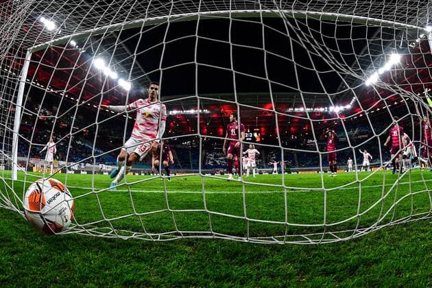Andre Silva 33 Leipzig , RB Leipzig vs Real Sociedad, Europa League, PLayoff first leg, 17 02 2022 Copyright: xkolbert-press MarcxNiemeyerx