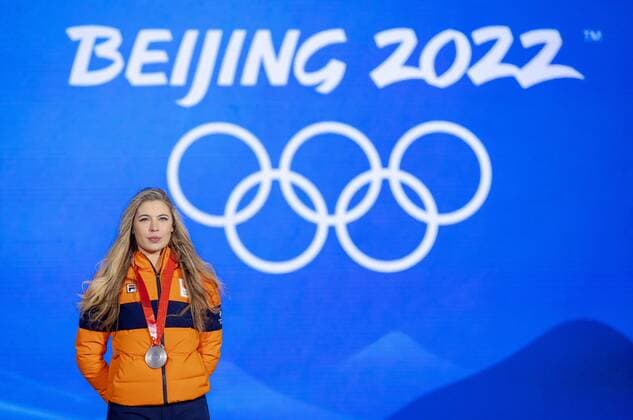 BEIJING Jutta Leerdam will be honored at Medal Plaza for her silver medal in the 1000 meter track speed skating at the 2022 Winter Olympics in Beijing, China KOEN VAN WEEL Speed Skating Medal Ceremony 2022 xVIxANPxSportx xxANPxIVx 444331603 originalFilename: 444331603.jpg