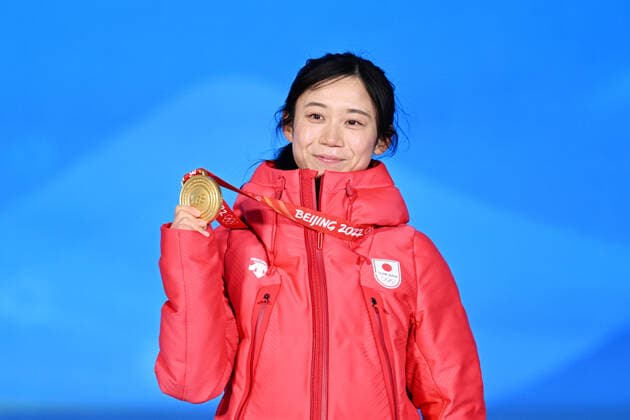 Miho Takagi (JPN), FEBRUARY 18, 2022 - Speed skating, Eisschnelllauf : Women s 1000m Medal Ceremony during the Beijing 2022 Olympic Winter games, Winterspiele,Spiele, Summer games at Beijing Medal Plaza in Beijing, China.  (181076810)